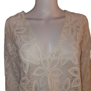 J Valdi Lace Top S White